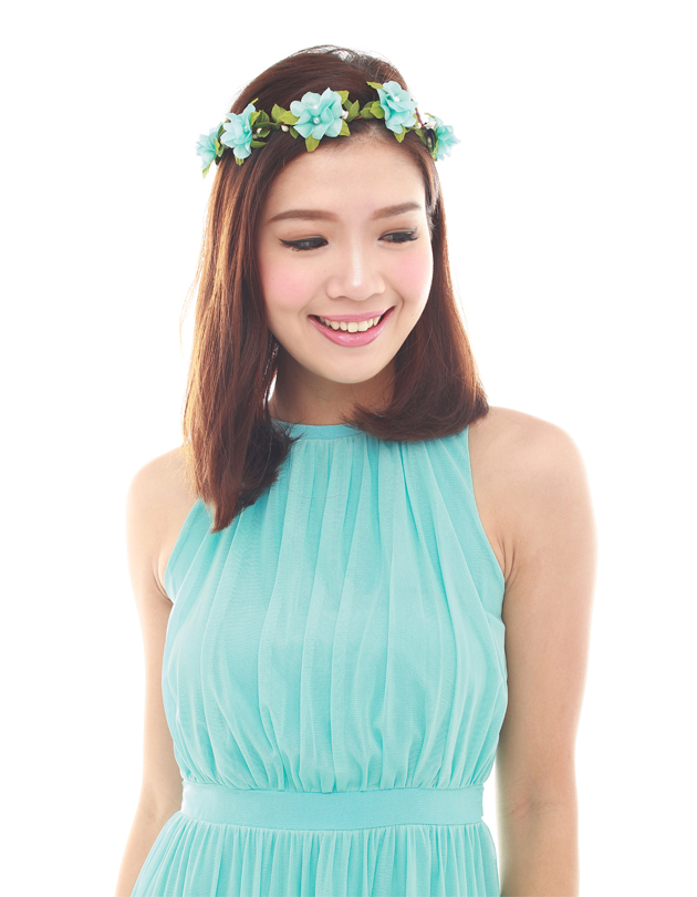 Lola Floral Crown in Blue